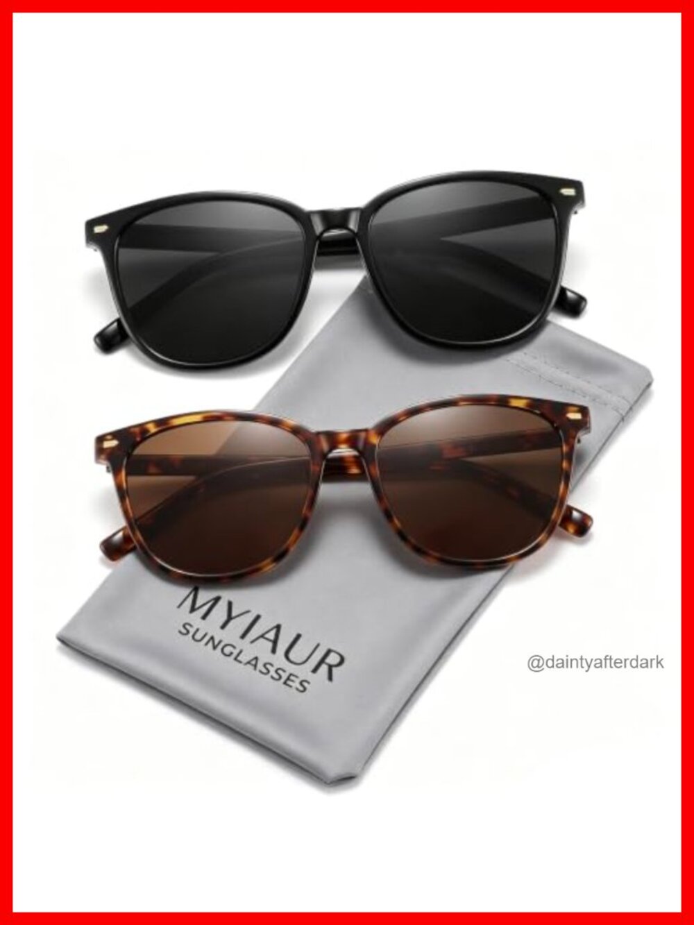 Myiaur Polarized Square Sunglasses UV400 Full Frame Lightweight